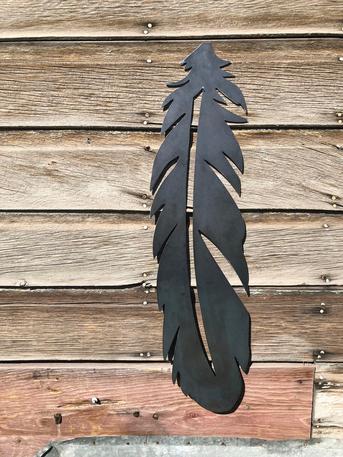 Metal Boho Feather Wall Art Decor Etsy