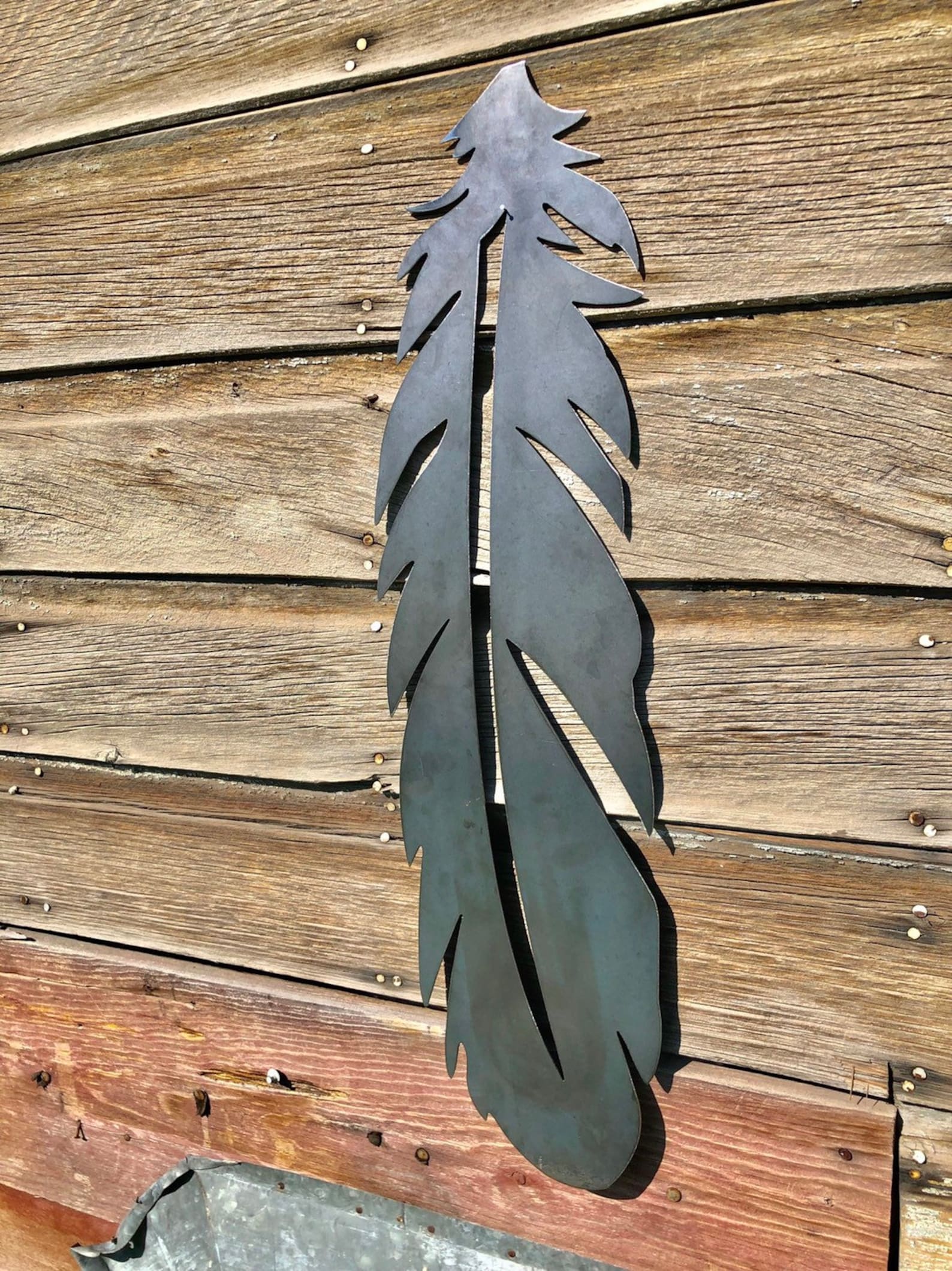 Metal Boho Feather Wall Art Decor Etsy
