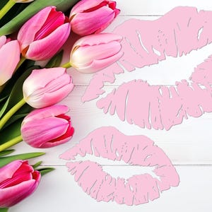 Pink Metal Kiss Lips Decor Boutique or Vanity Wall Hanging