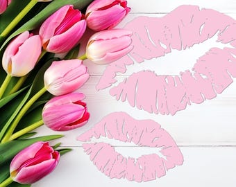 Pink Metal Kiss Lips Decor Boutique or Vanity Wall Hanging
