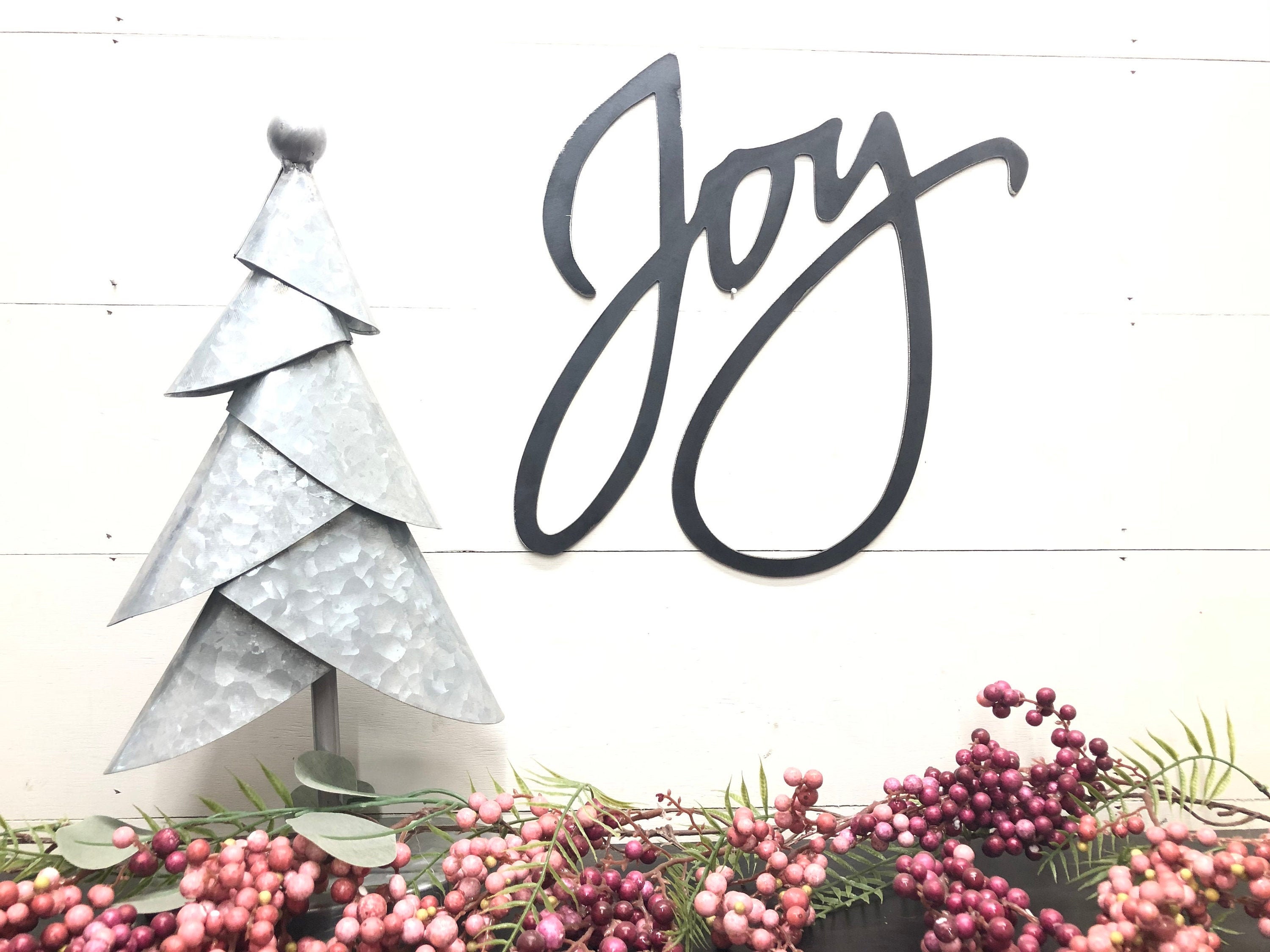 Rustic Metal Joy Sign Metal Word Art Farm House Decor Etsy