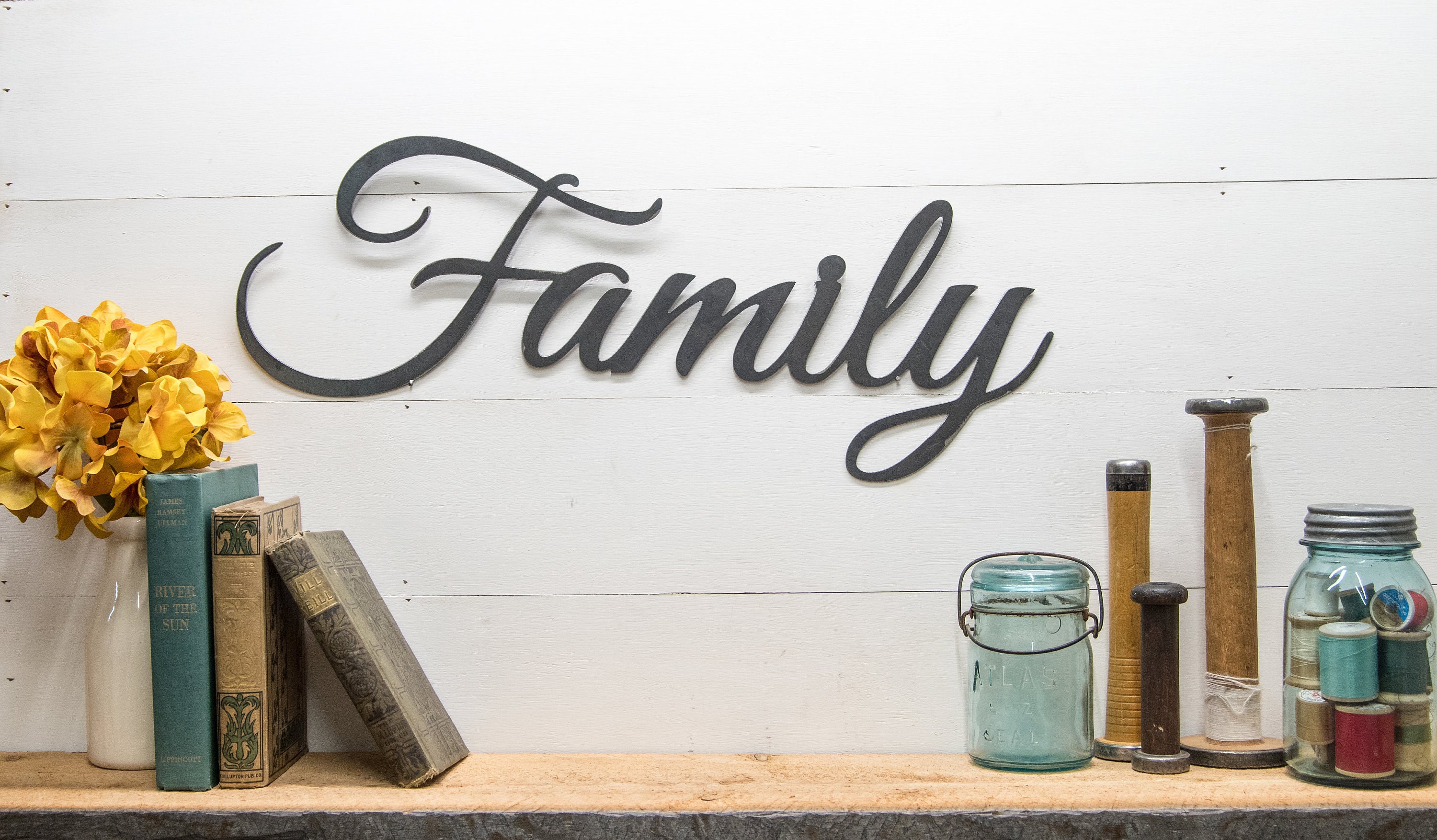 Rustic Family Metal Farmhouse Home Decor Country Chic Family Sign