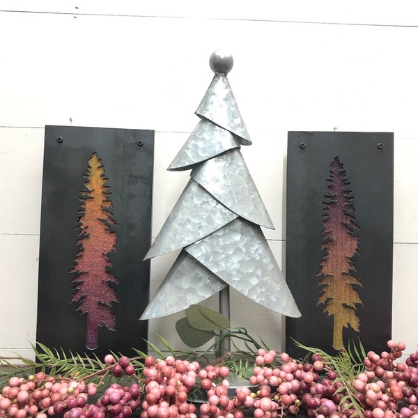 Tamarack Metal Tree Wall Art: Rustic Cabin Decor