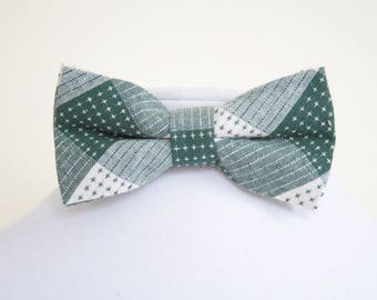 Bow Tie green and white for men