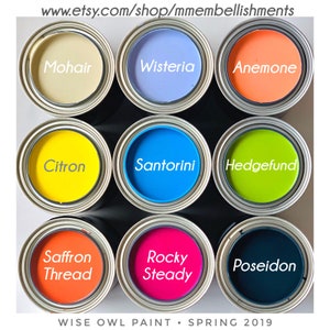 Wise Owl Chalk Synthesis Paint, Pint Size 16oz by volume, 63 Available Colors, Furniture Paint, Chalk Style Paint image 4