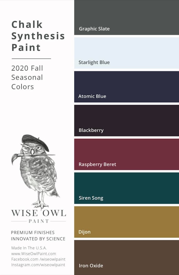Prussian Blue deep Blue Green Quart Wise Owl Chalk Synthesis Paint FREE  SHIPPING 
