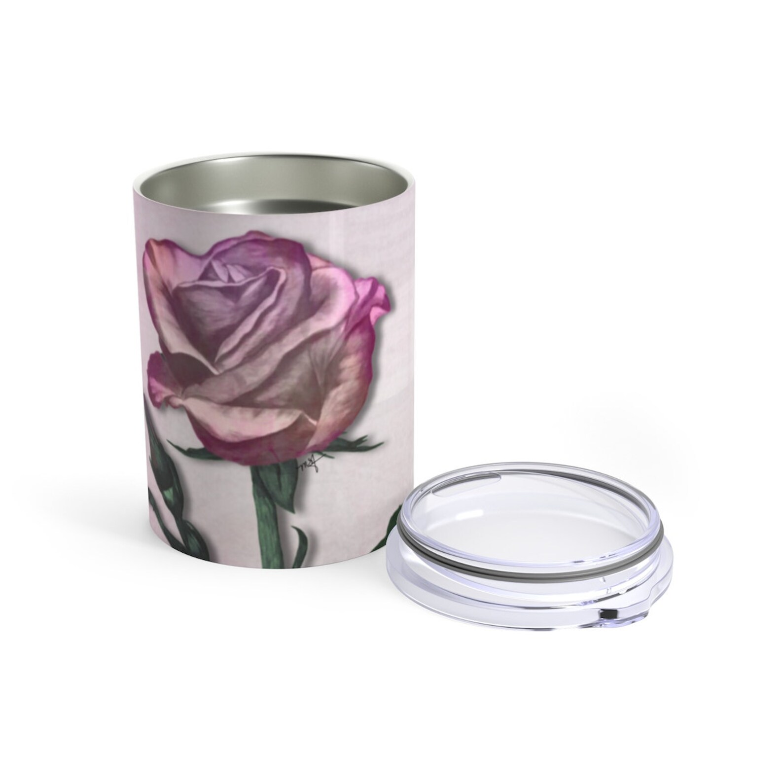 Original Rose Tumbler Custom Hand Painted Pink Rose Art on 10 Etsy