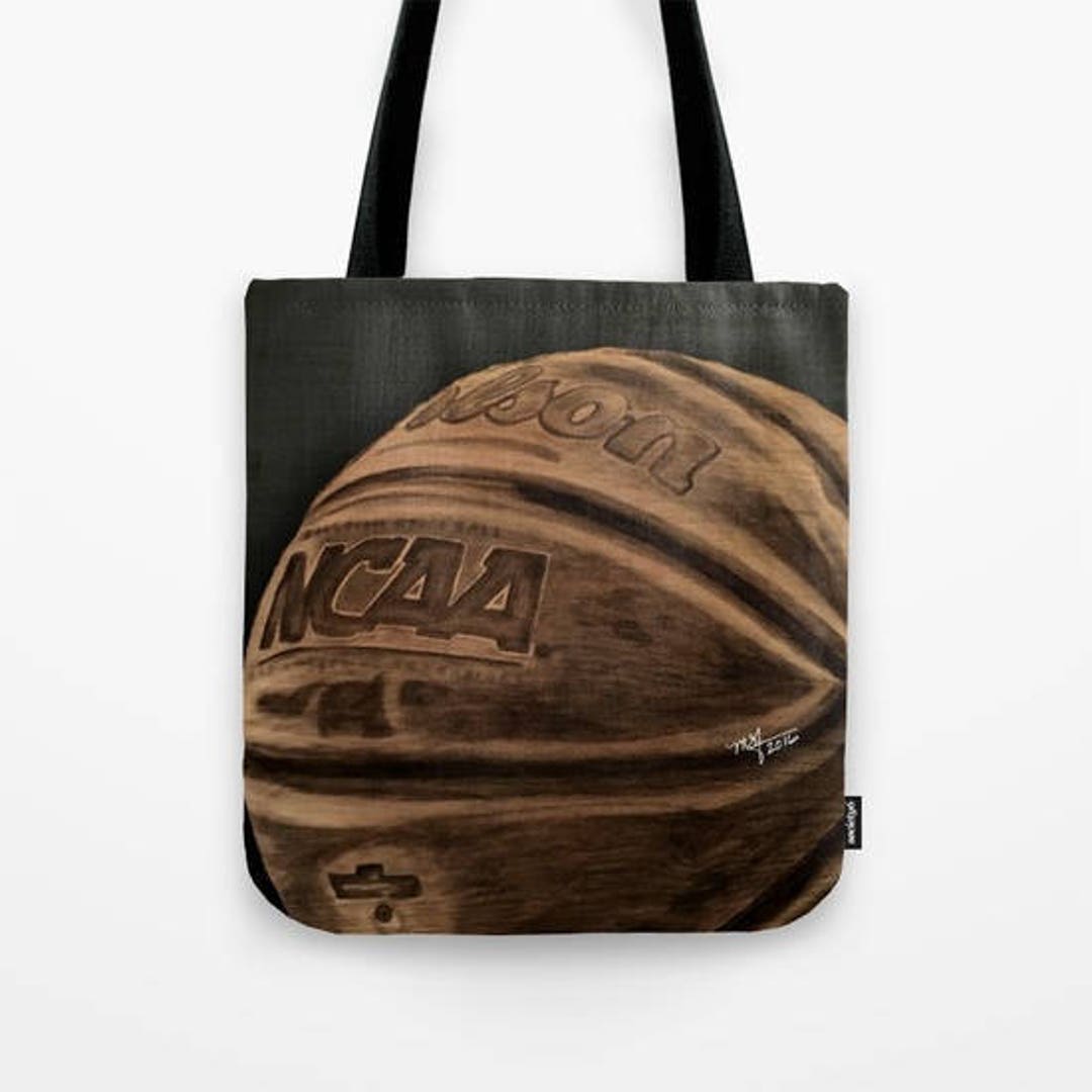 Basketball Tote Bag Canvas Tote Bag Sports Bag Hand Sewn Etsy