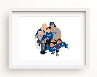 Family Illustration, Digital Illustration, Wedding Illustration, Anniversary Gift, Mother's Day Gift