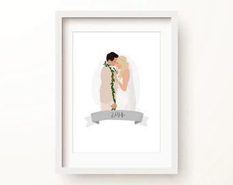 Family Illustration, Digital Illustration, Wedding Illustration, Anniversary Gift, Mother's Day Gift