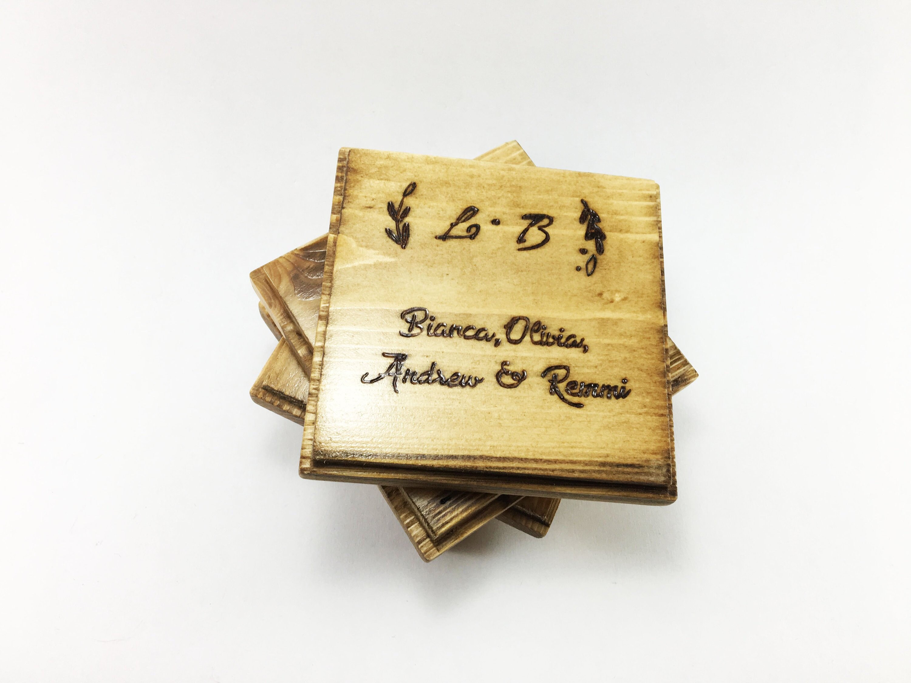 Family Name Wood Coaster Personalized Wood Slice Coasters Wood Slice Ornament Custom made Coasters