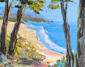 California Beach Landscape, Original Oil Painting
