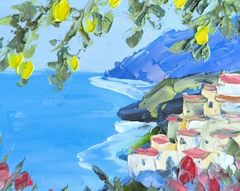 Mediterranean Lemon Tree, Original Oil Painting