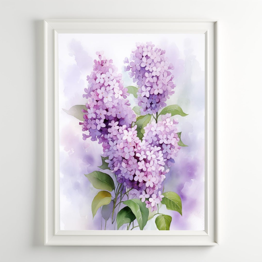 Lilac Painting Floral Watercolor Art Lilac Art Print Botanical Wall Art ...