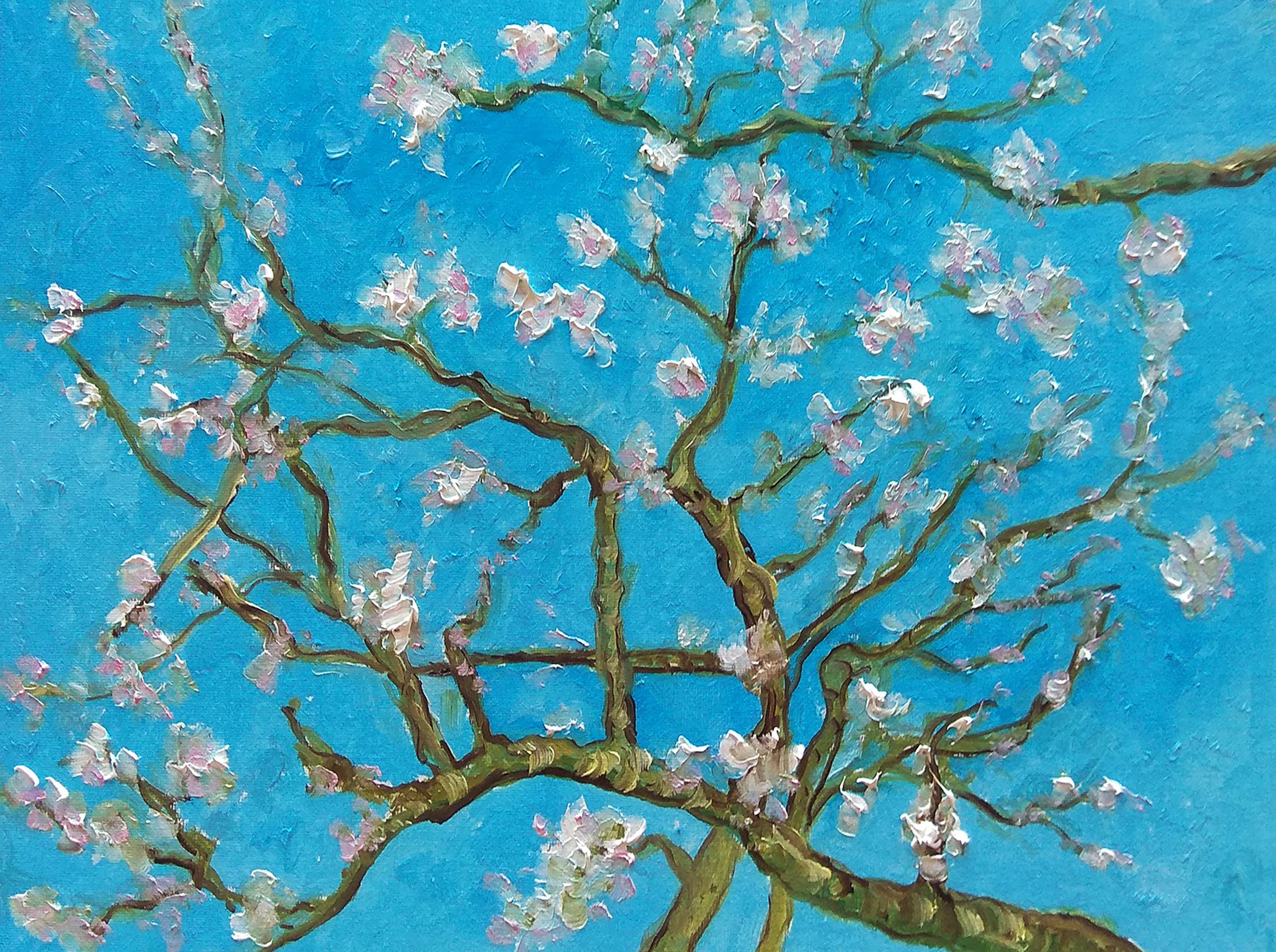 Van Gogh pintura flor de almendra pintura original arte Etsy