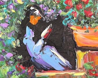Woman Reading in a Rose Garden Oil Painting