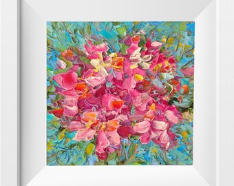 Hydrangea Painting Flower Original Art Impasto Oil Painting Canvas ...