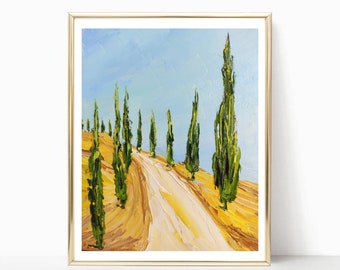 Tuscany Painting Original Art Italy Painting Impasto Oil Painting Landscape Tuscany Artwork Italy Wall Art