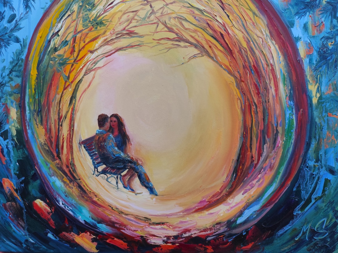 Woman Man Painting Couple Original Art Impasto Painting Love People ...