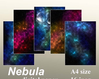 Nebula Digital Paper Galaxy Instant download starry night background for Personal and Commercial Use