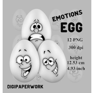 Clipart oeuf émotions oeuf de Pâques Clip art éléments de scrapbooking numérique usage personnel et commercial