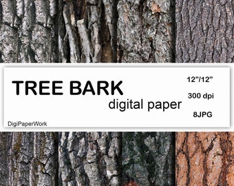 Tree bark digital paper Bark Texture Instant Download Bark background