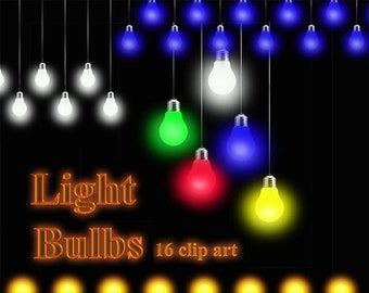 Hanging light bulbs clipart String light clipart holiday fairy lights feast 16 Scrapbooking Elements Personal and Commercial Use