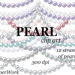 Pearls Clipart strands of pearls Clip art Make Your Own Digital Scrapbooking Elements Personal and Commercial Use