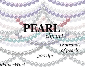Pearls Clipart strands of pearls Clip art Make Your Own Digital Scrapbooking Elements Personal and Commercial Use