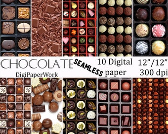Chocolate Candy Seamless pattern Digital candy background Candies pattern chocolate paper