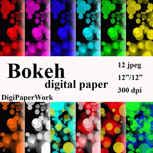 Bokeh Digital Paper, Bokeh pattern, Instant download, Bokeh background, for Personal and Commercial Use