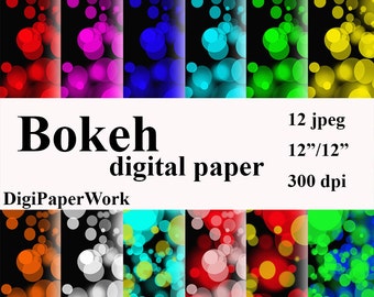 Bokeh Digital Paper, Bokeh pattern, Instant download, Bokeh background, for Personal and Commercial Use