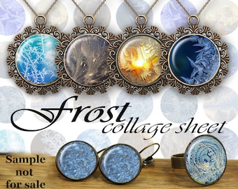 Frost Collage Sheet: Glass Dome Jewelry Images (Digital Download)