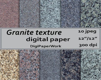 Papier cyfrowy „Granite Texture”: Wzór kamiennej ściany (30 x 30 cm) (pobranie cyfrowe)