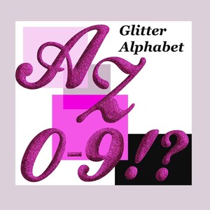 Glitter Digital alphabet, clipart glitter alphabet Digital signs Monogram Glitter ABC