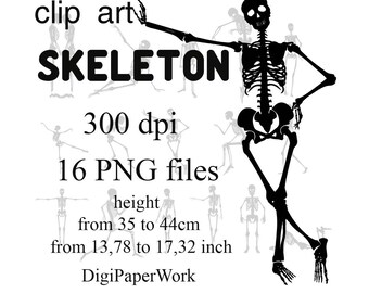 Silhouettes Skeleton Clipart Halloween Skeleton Digital Clipart Instant Download Scrapbooking Elements clip art halloween Skeleton