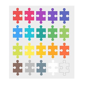 Puzzle Piece Clipart: Colorful Jigsaw Game Graphics (Digital Download)