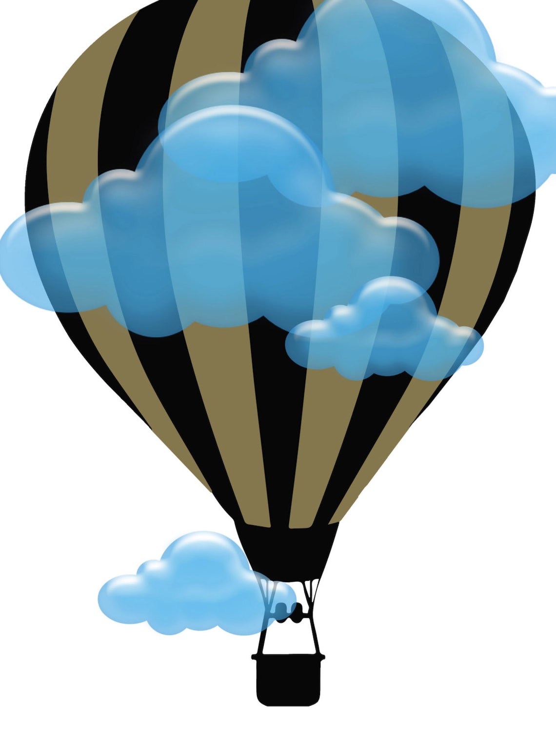 Hot Air Balloon Clip Art Digital 8 Air Balloons Scrapbooking Clouds