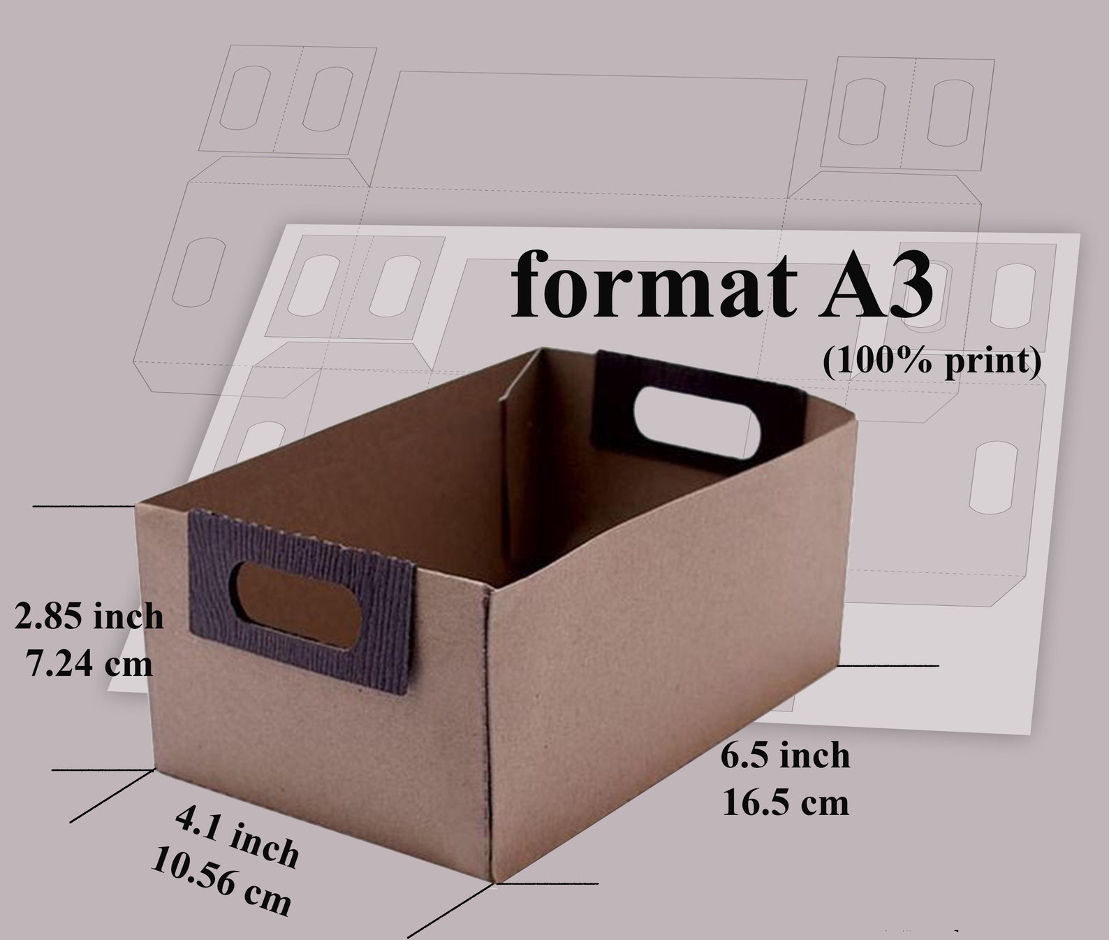 Box Template Printable Box Digital Box Paper Box DIY Letter A4 A3 A2 ...