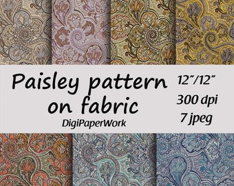 Paisley digital paper fabric Paisley background Instant download for personal and commercial use