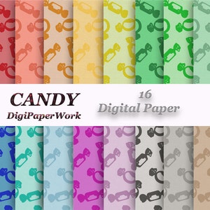 Candy Digital paper, cardboard texture Instant download Scrapbook Paper Digital candy background Candy pattern texture