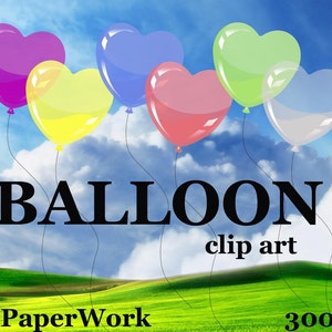 Balloons clipart heart balloons clip art  Valentine&#39;s day Printable Digital 17 balloon set of balloons Elements