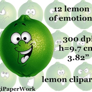 Lemon clipart emotions lemon Clip art Digital Scrapbooking Elements Personal and Commercial Use