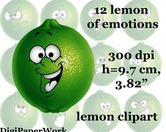 Lemon clipart emotions lemon Clip art Digital Scrapbooking Elements Personal and Commercial Use