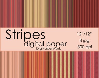 Nahtlose Streifen digitale Papiersträhnen Instant Download Papier Digitale Streifen Hintergrund Streifen Muster für den persönlichen und kommerziellen Gebrauch
