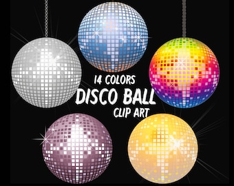 Клипарт «Диско-шар»: элементы цифрового скрапбукинга (цифровая загрузка)