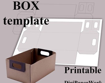 Szablon pudełka do druku DIY do przechowywania papieru A4, A3, A2 (PNG, PDF)