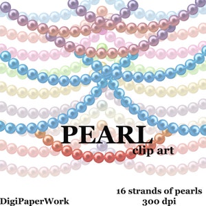 Pearls Clip Art strands of pearls Clipart Make Your Own Digital Scrapbooking Elements Personal and Commercial Use