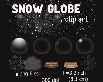 Snow globe Clipart Digital Christmas snow globes clipart Scrapbooking Elements Personal and Commercial Use
