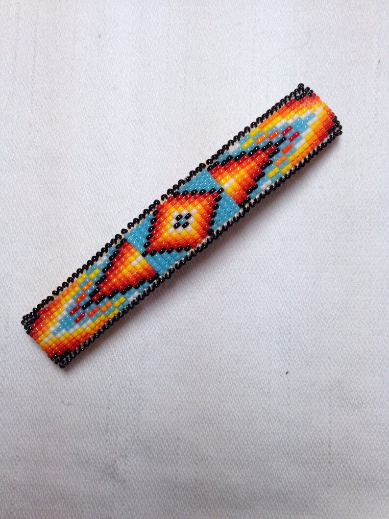 Native American beaded barrettes. Etsy
